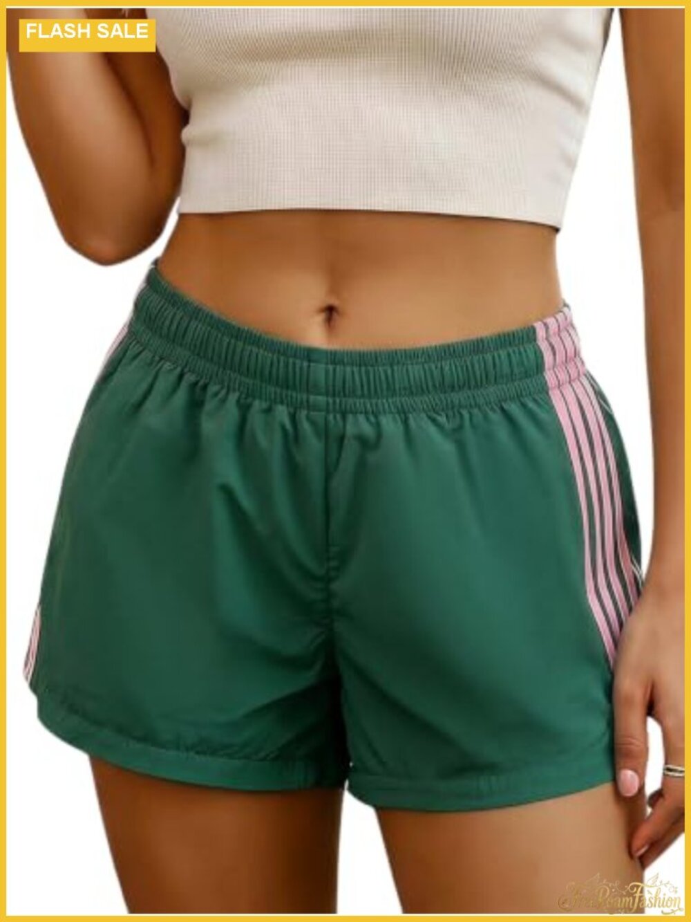 Women's Striped Summer Track Shorts Low Rise Athletic Shorts